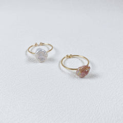 Baroque Pearl Ring, Rainbow Pearl Ring, Minimal Thin Ring