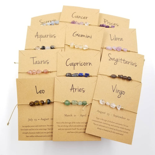 Natural Stone Handwoven Constellation Bracelet with Card